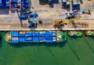 what is FOB shipping — cargo ship loaded with containers at port