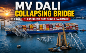 MOTHER VESSEL DALI COLLISION IN TO BRIDGE DRAMA